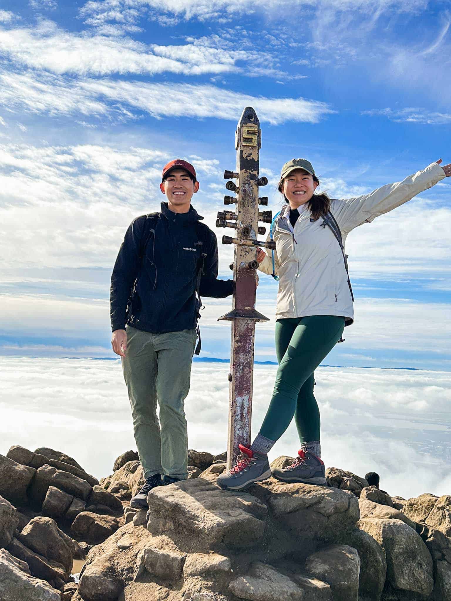 Mission Peak pole after reaching the summit