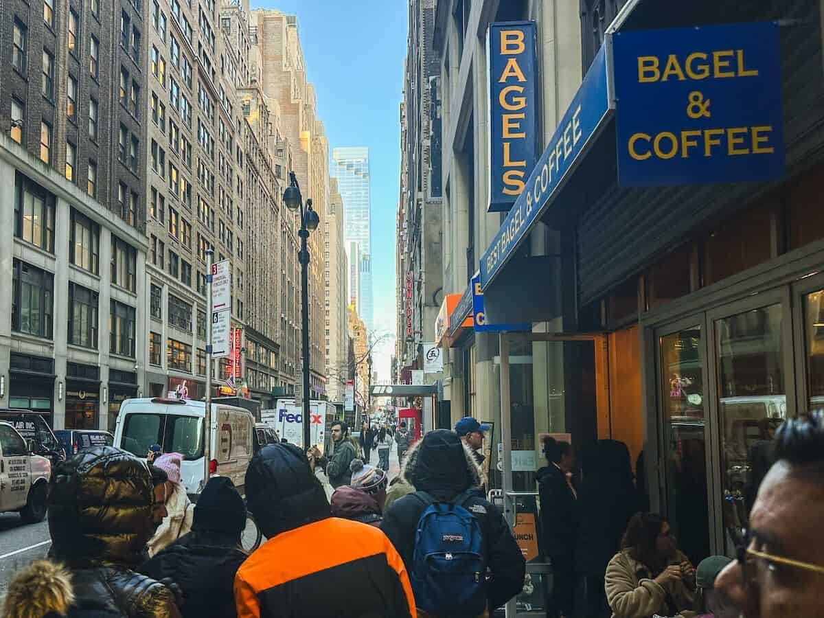 Best Bagel & Coffee - long line in the morning