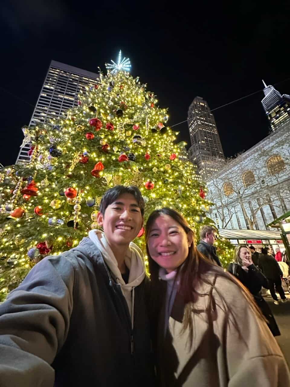 Christmas tree at Bryant Park Winter Village