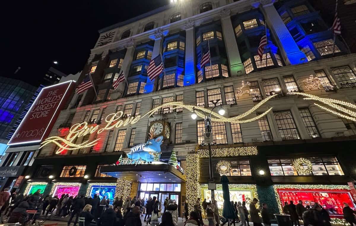 Macy's Christmas lights in New York City