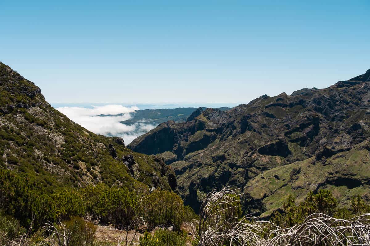 Mountain valley filled with clouds, Madeira