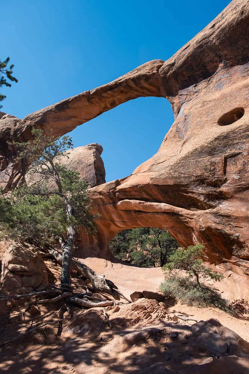 Double O Arch on the Devils Garden trail in Arches National Park
