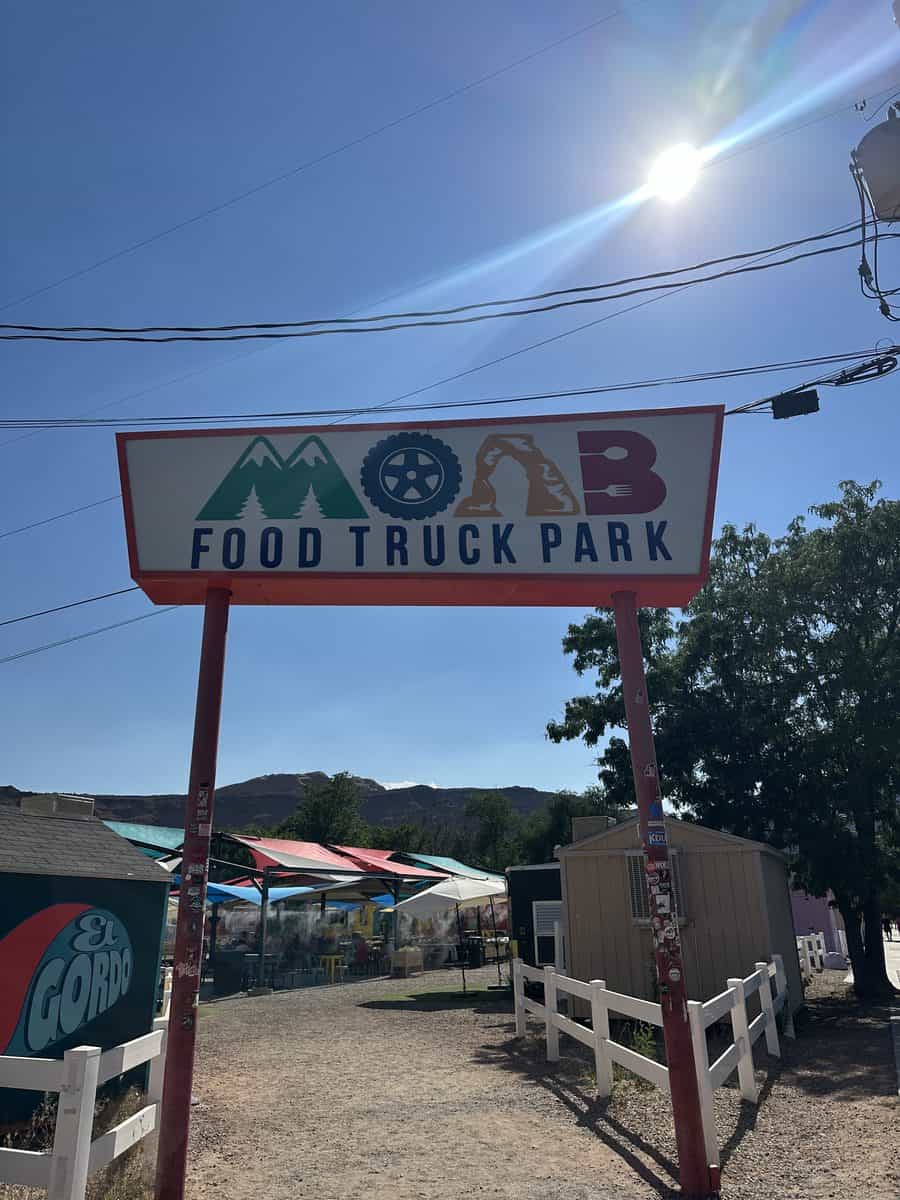 Sign for the Moab Food Truck Park